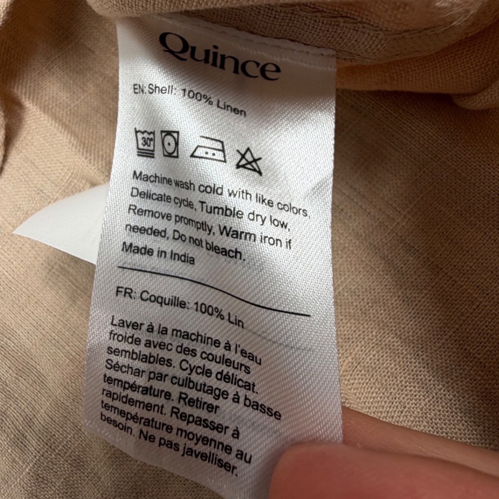 Quince Mens Short Sleeve Shirt 100% European Linen Relaxed Driftwood Large NWT - Picture 5 of 6